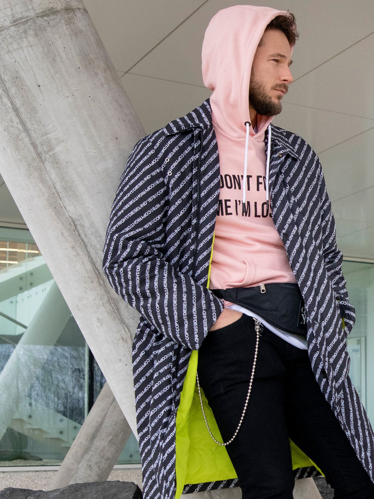 Men's raincoat white Diesel | Soulz.lt