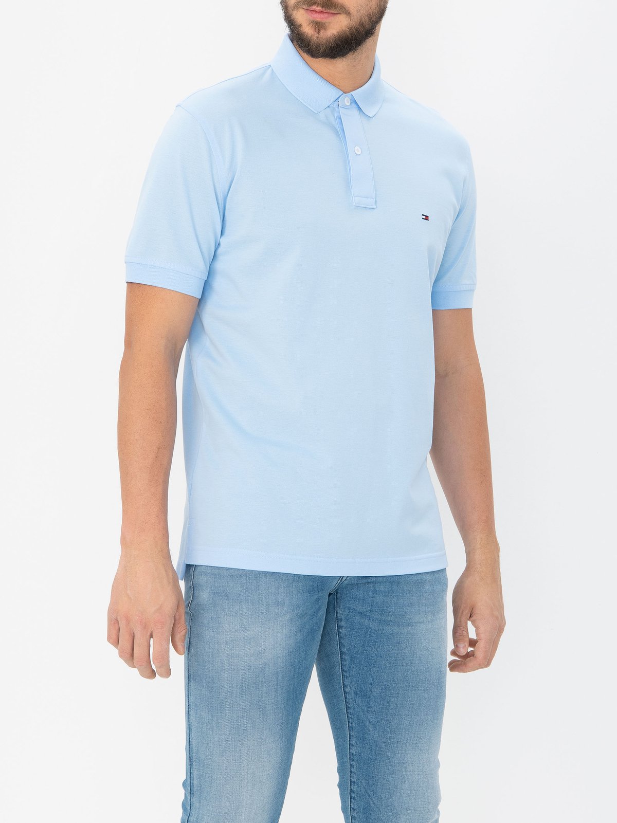 TOMMY HILFIGER, Light blue Men's Polo Shirt