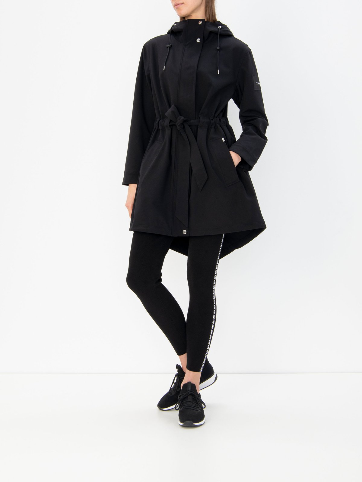 Calvin klein black raincoat hot sale women's