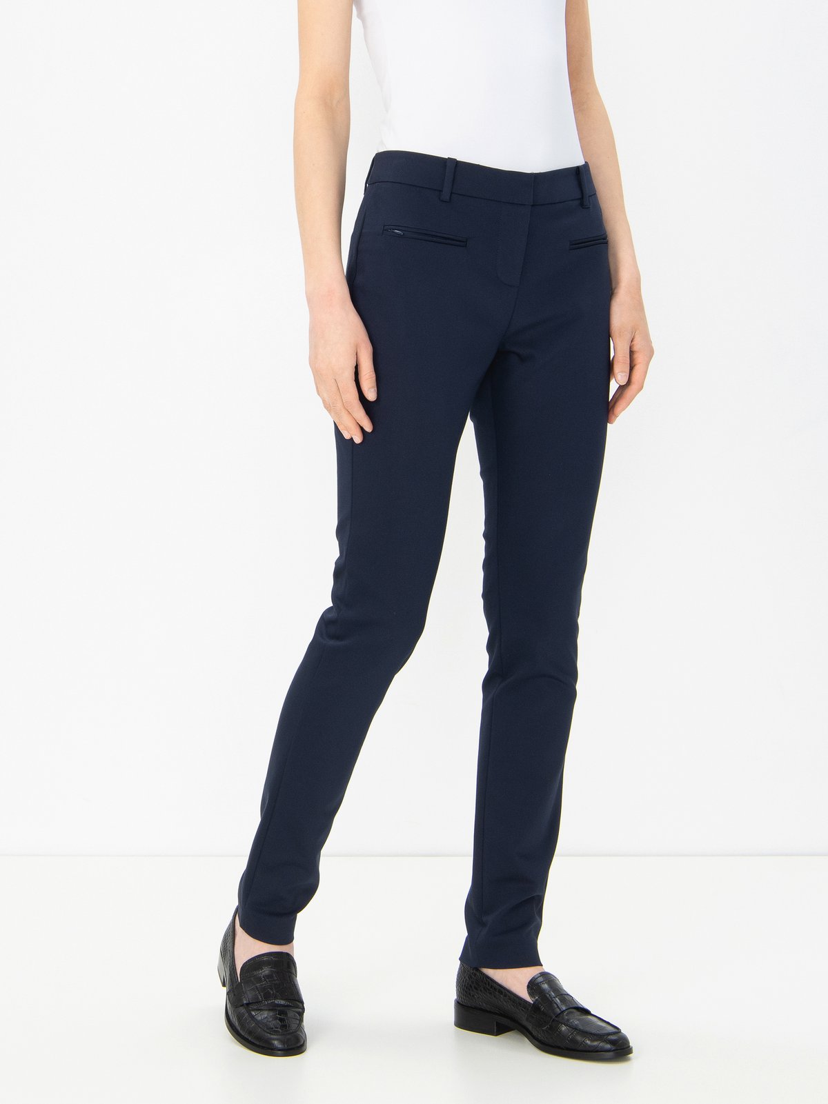 TOMMY HILFIGER Womens Skinny Casual Trousers W25 L29 Navy Blue Cotton |  Vintage & Second-Hand Clothing Online | Thrift Shop