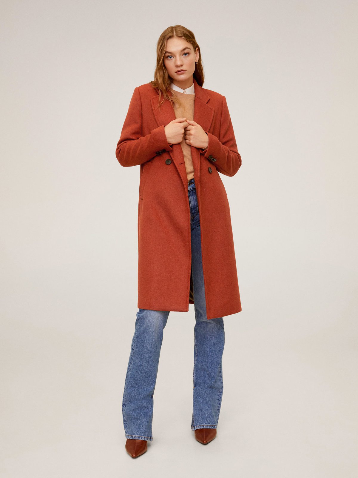 Women s coat orange MANGO Soulz.lt