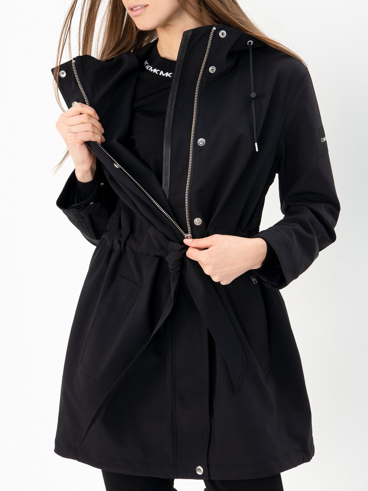 Calvin klein outlet black raincoat women's