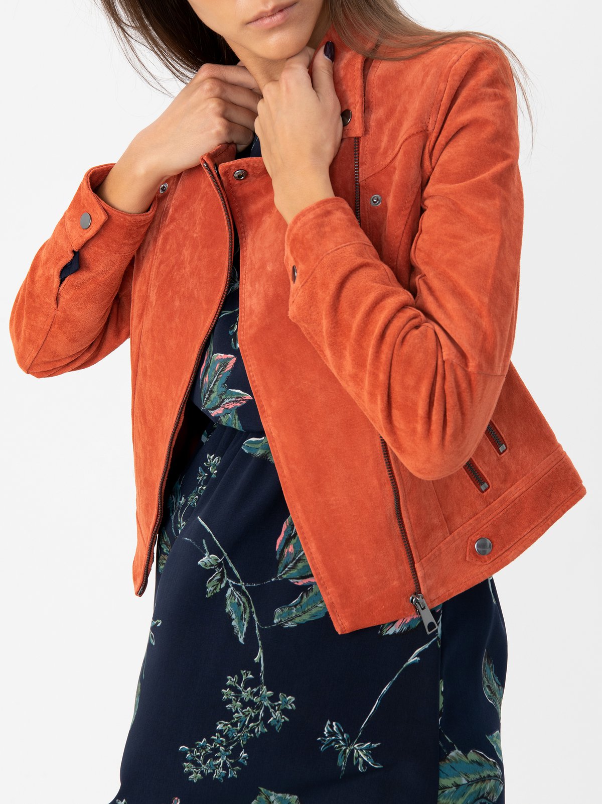 Vero moda red hot sale suede jacket