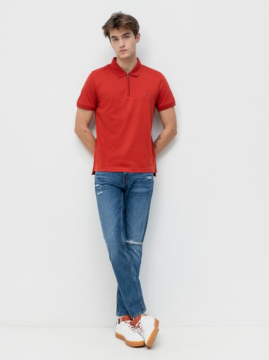 all red polo outfit