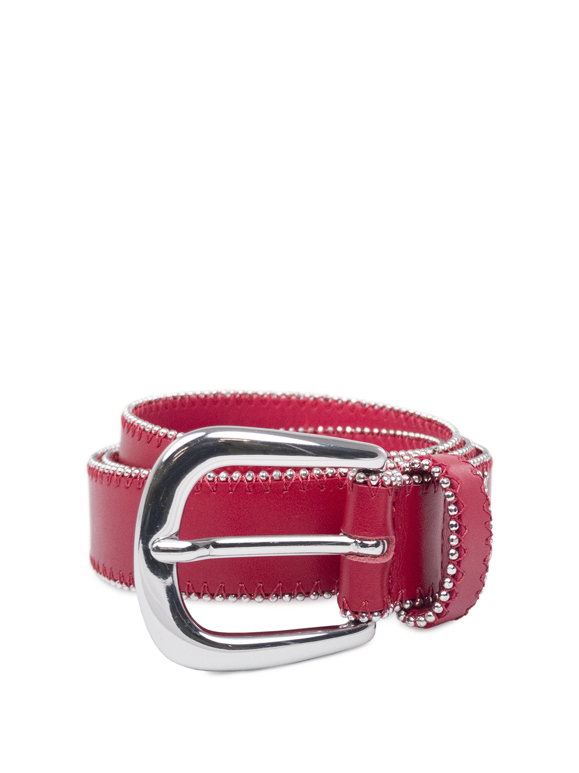 Women's leather belt burgundy Marella | Soulz.lv
