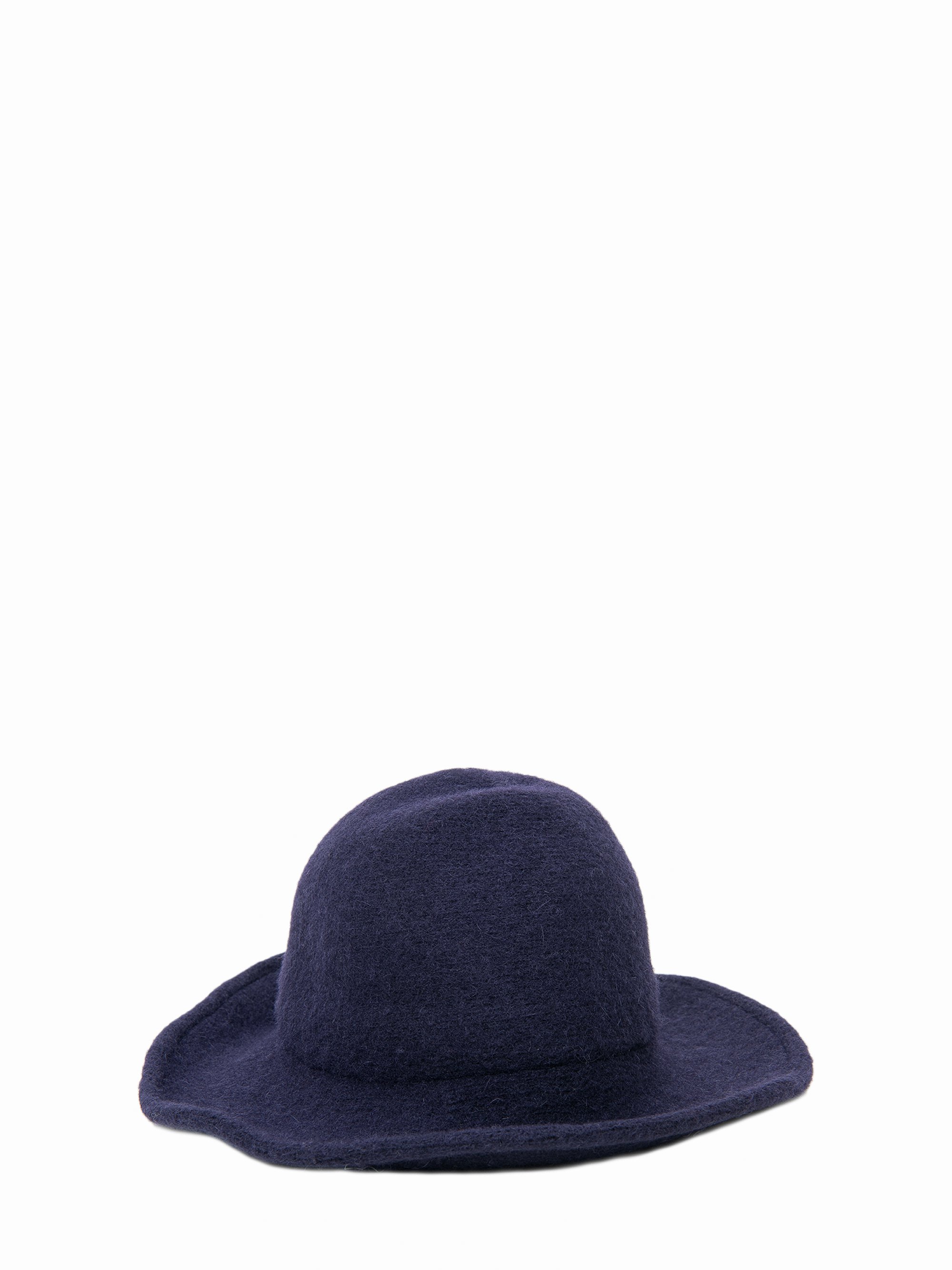 blue round hat