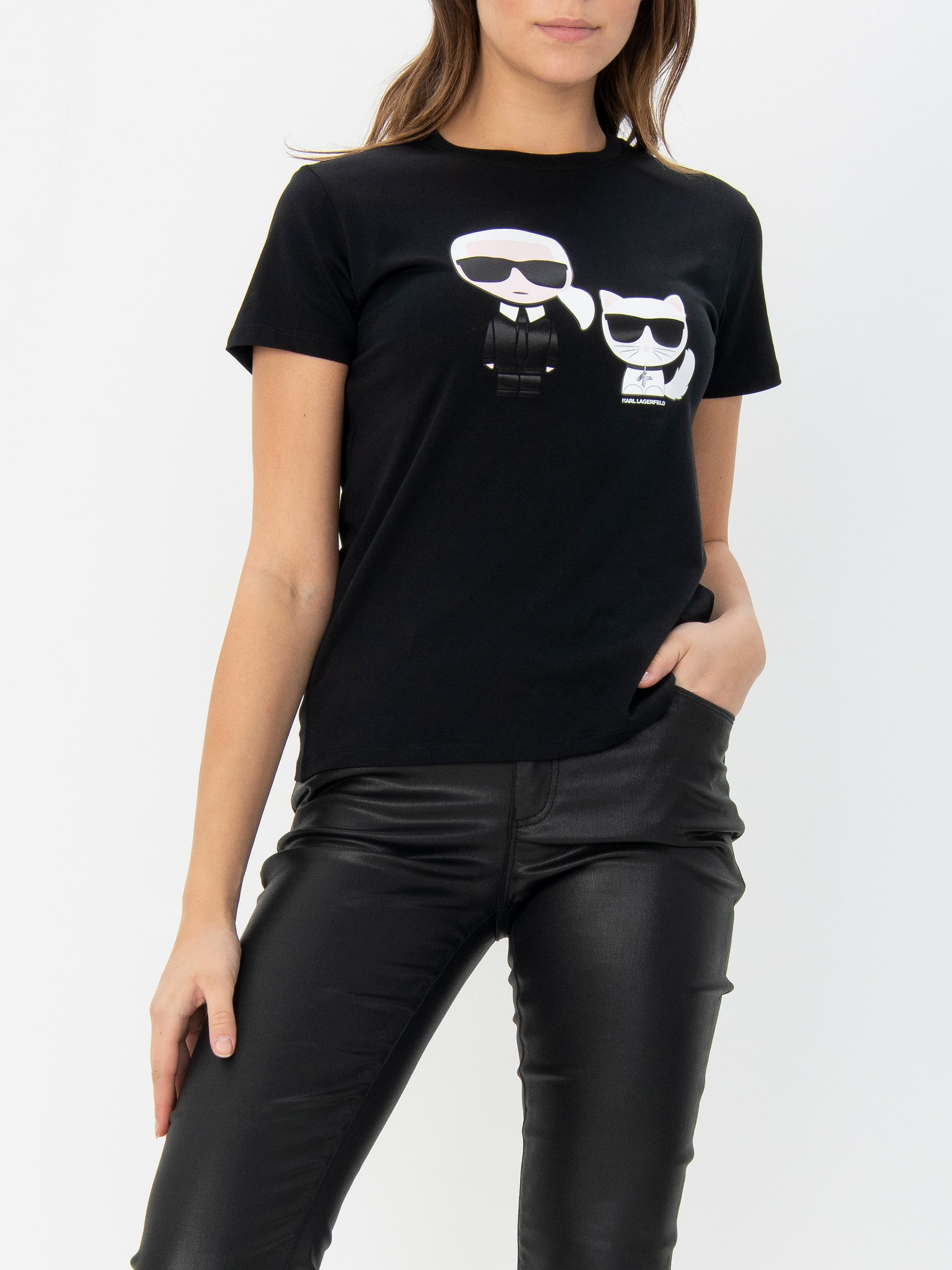 melt the lady logo tight T-shirts black