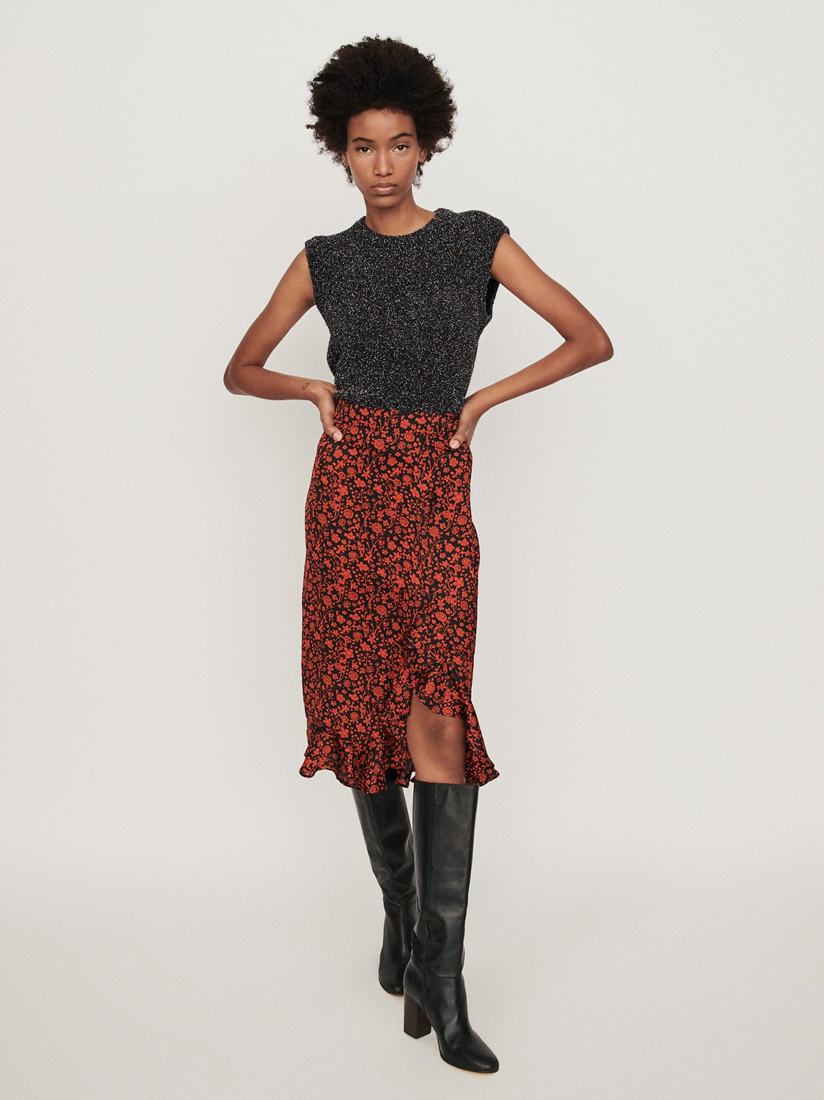 スカート SPORTMAX Woman Skirt Red 2512101011600 015 Women's skirt red Maje | Soulz.lt