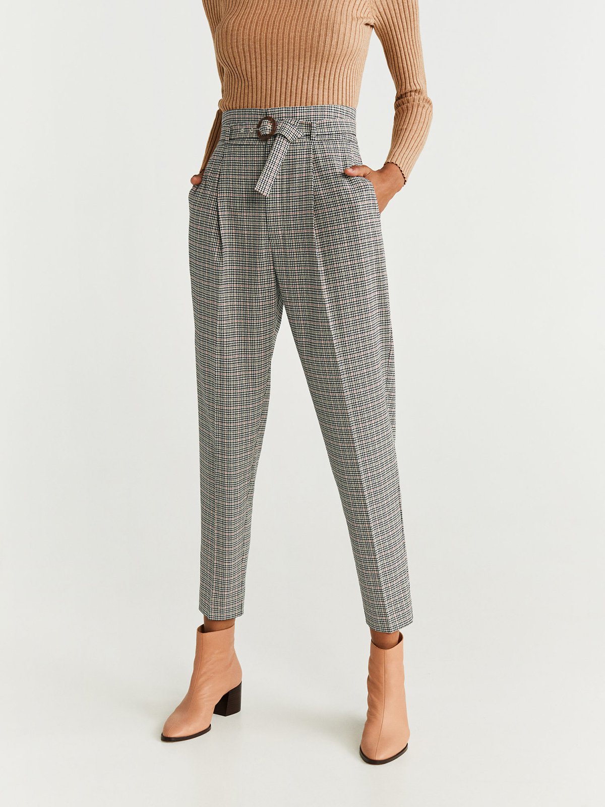 mango high waisted trousers