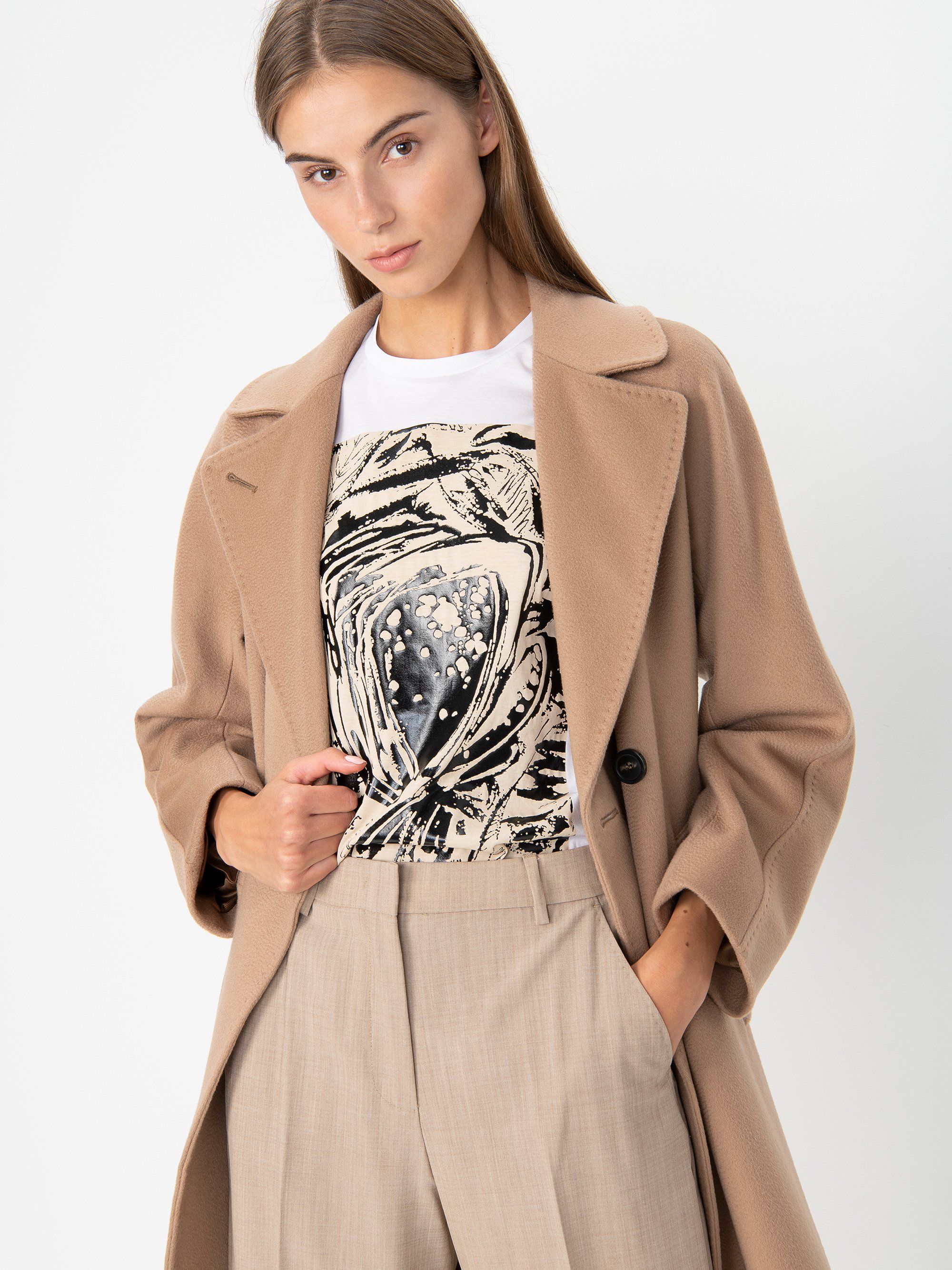 ◆Weekend Max Mara◆Bazar トレンチジャケット/Beige◆ Water-repellent gabardine double-breasted trench coat, camel