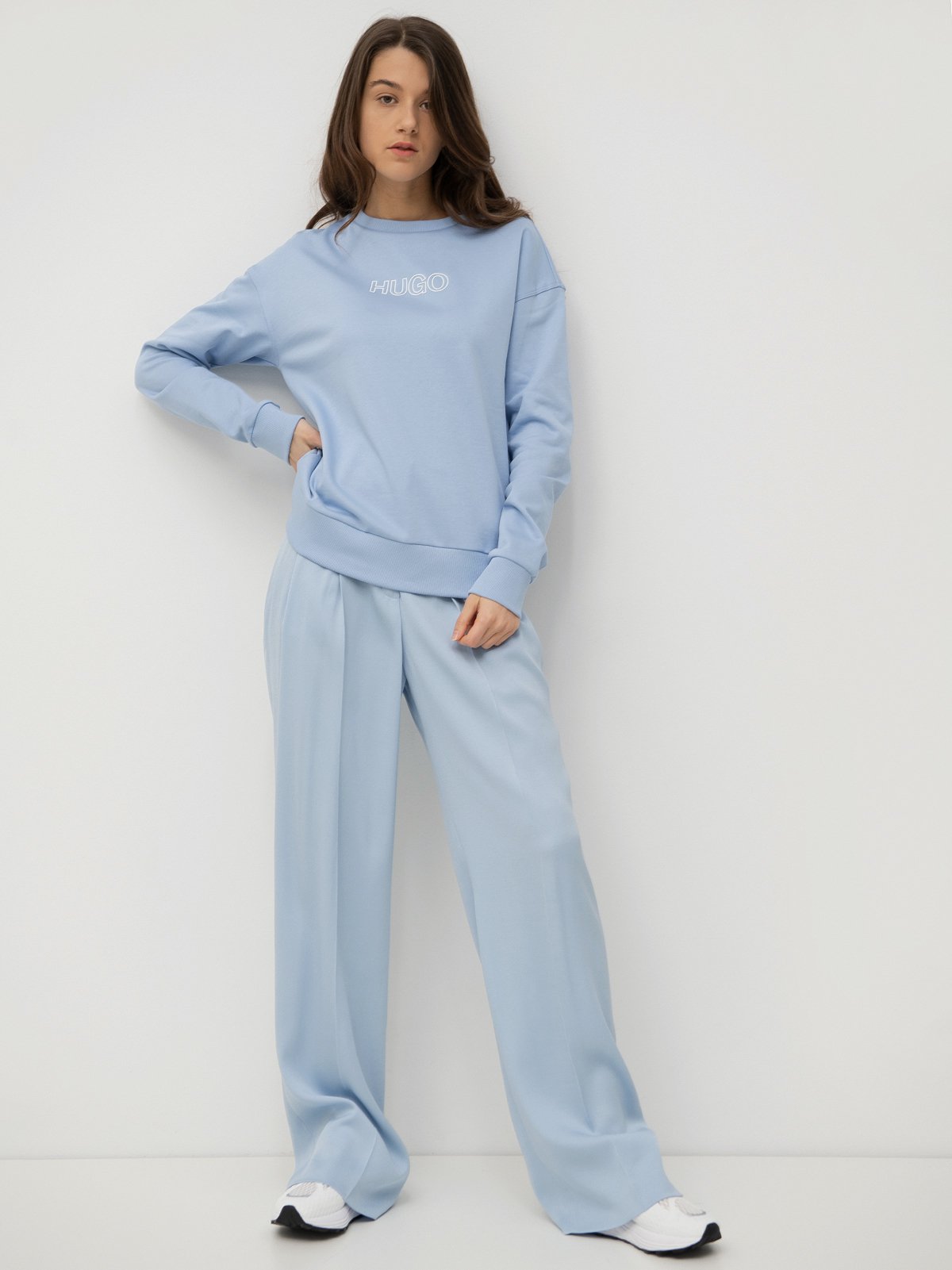 Women's pullover light blue HUGO | Soulz.lt