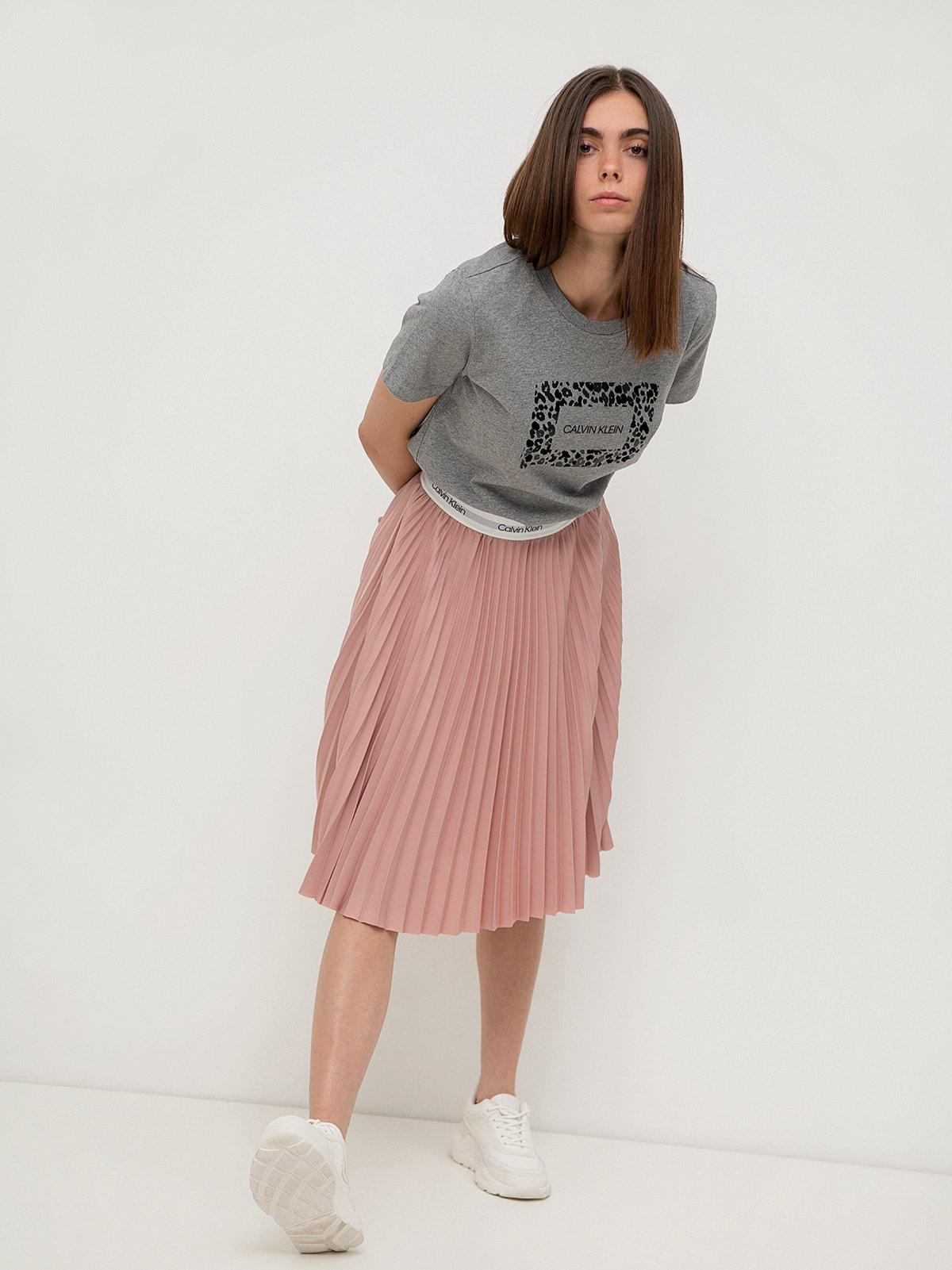 Women's t-shirt s/s stone Calvin Klein