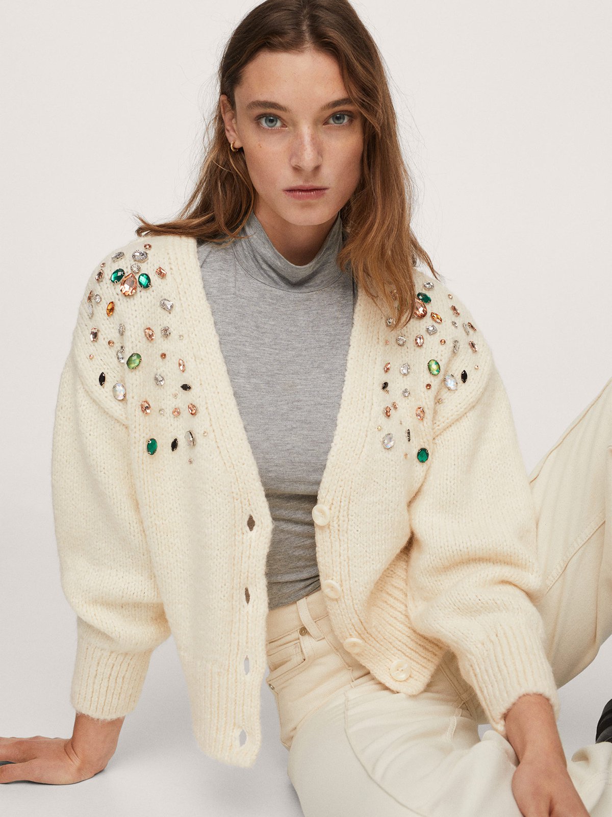 mango floral cardigan