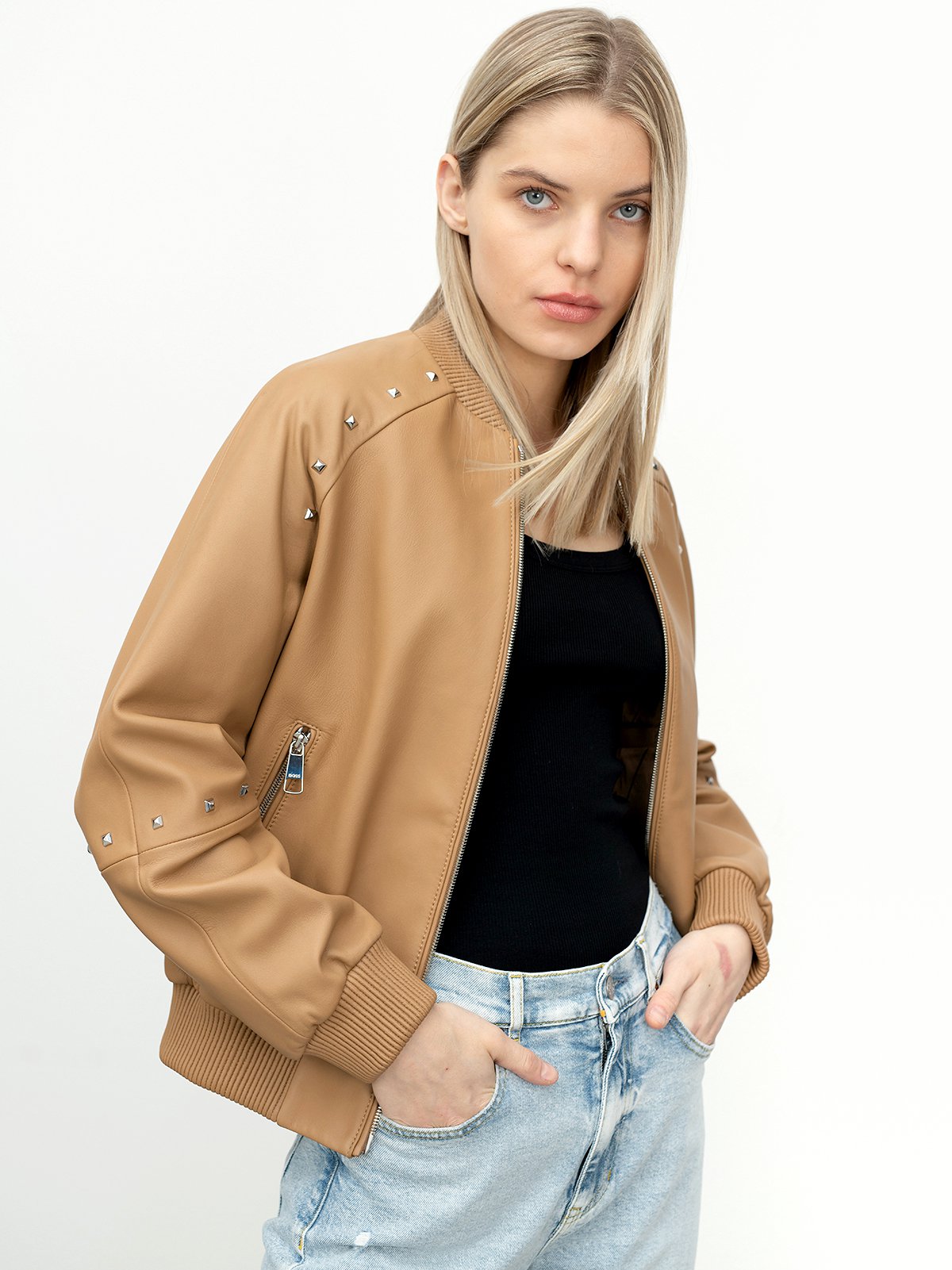 Women's leather jacket BOSS 