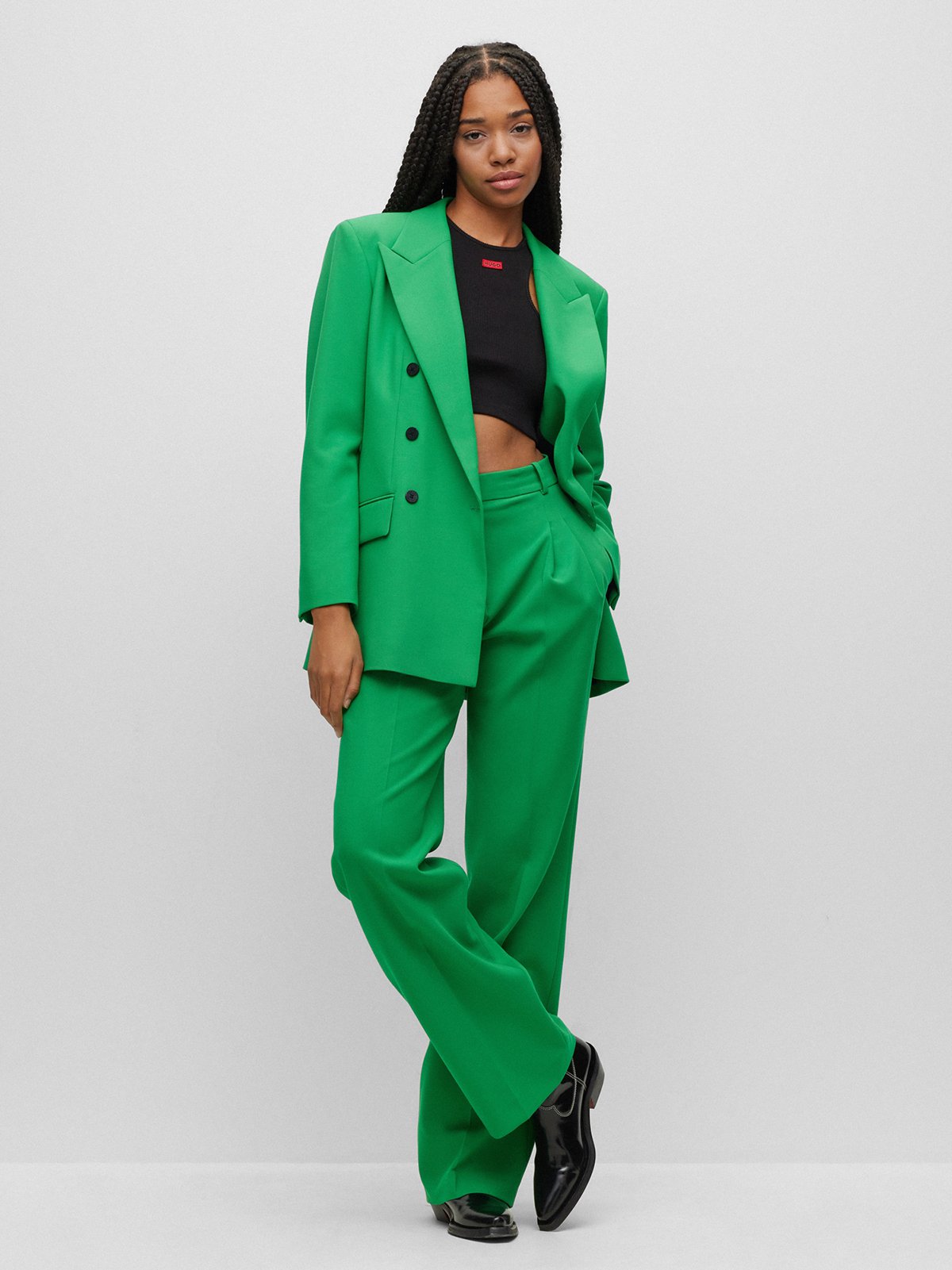 ladies lime green trouser suit