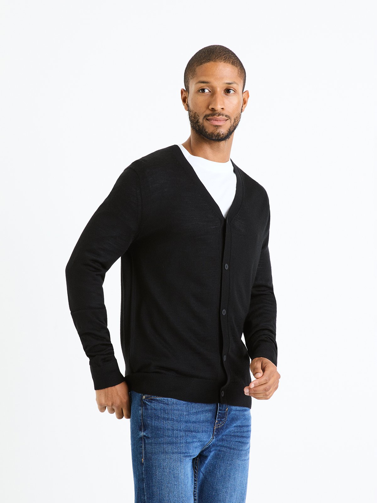 Men s cardigan black CELIO Soulz.lt