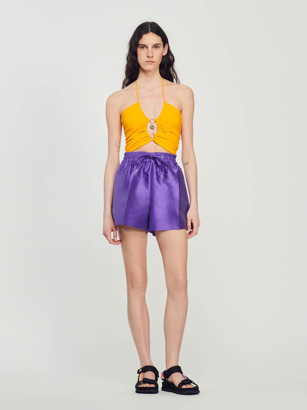 Women's shorts purple Sandro | Soulz.lt