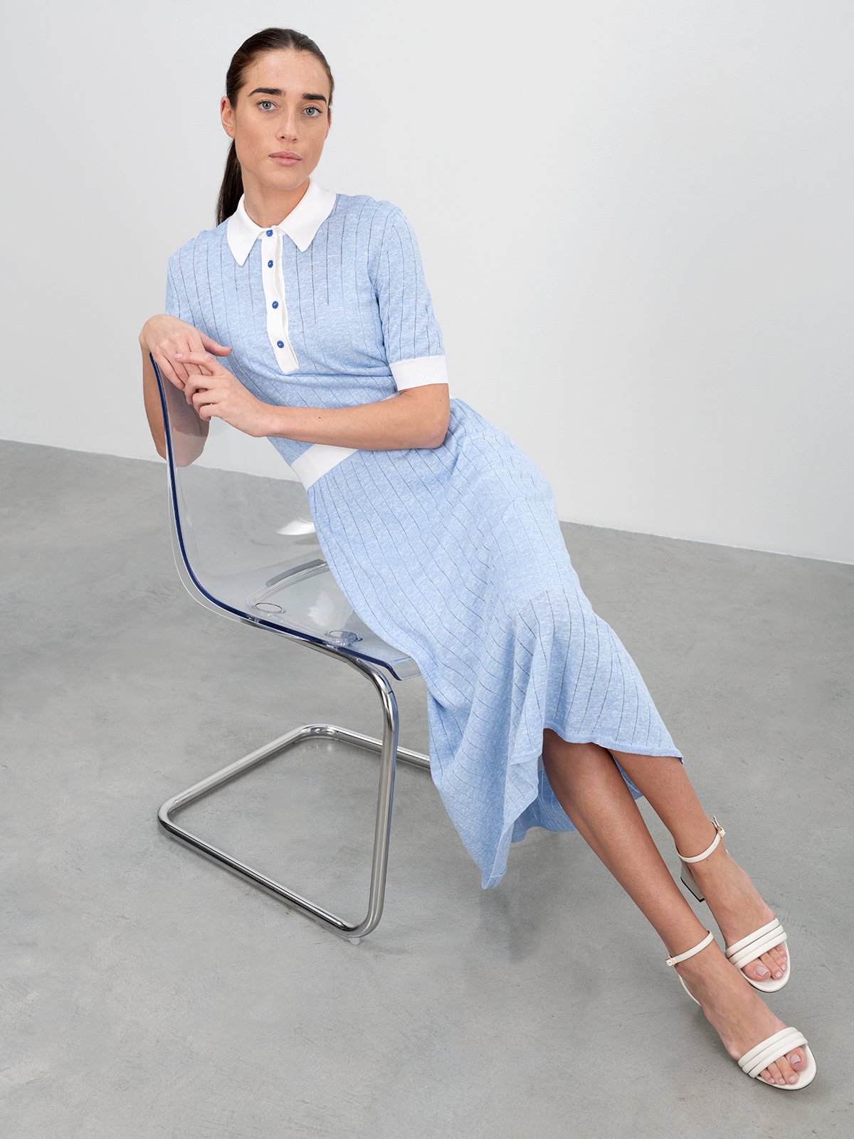 Women's dress light blue BOSS | Soulz.lv