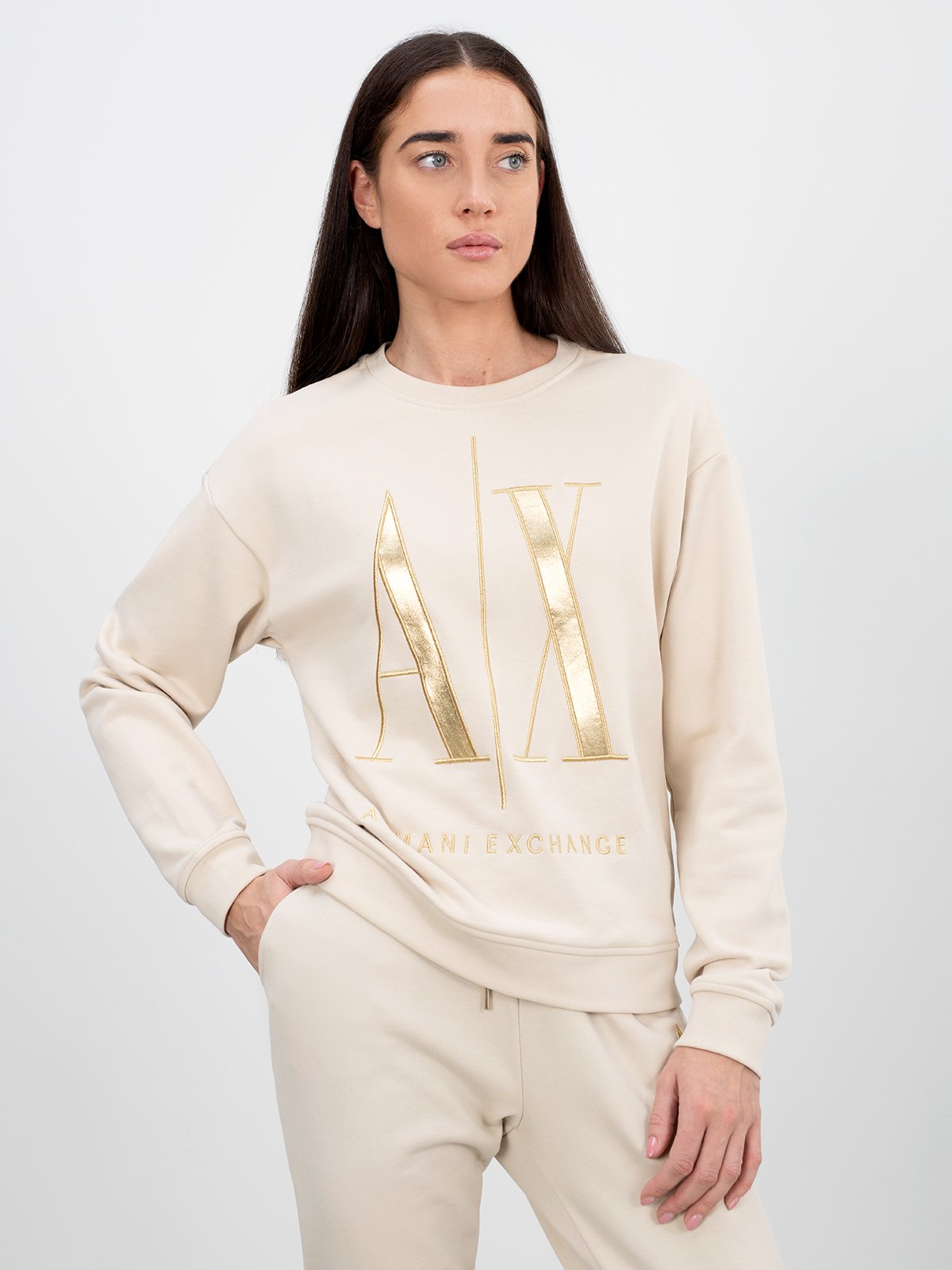 Women s pullover beige Armani Exchange Soulz.lt