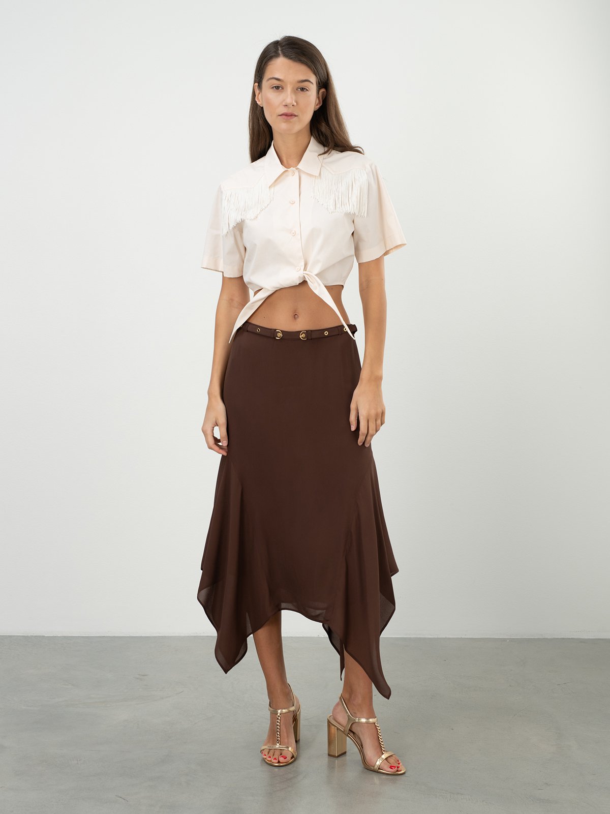 ワンピース PINKO Women Mid Skirts 104937 Y3LEL71 Brown Women's skirt brown Pinko | Soulz.lt