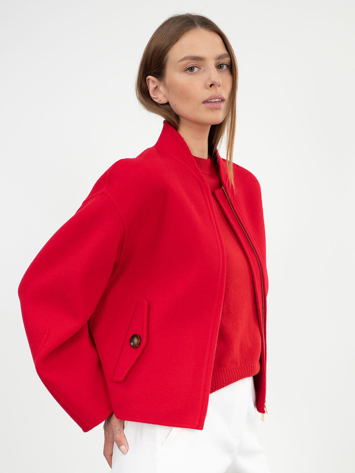アウターその他 MARELLA Women Outer 2513041028200 WAISTED003 RED Women's short coat red Marella | Soulz.lt