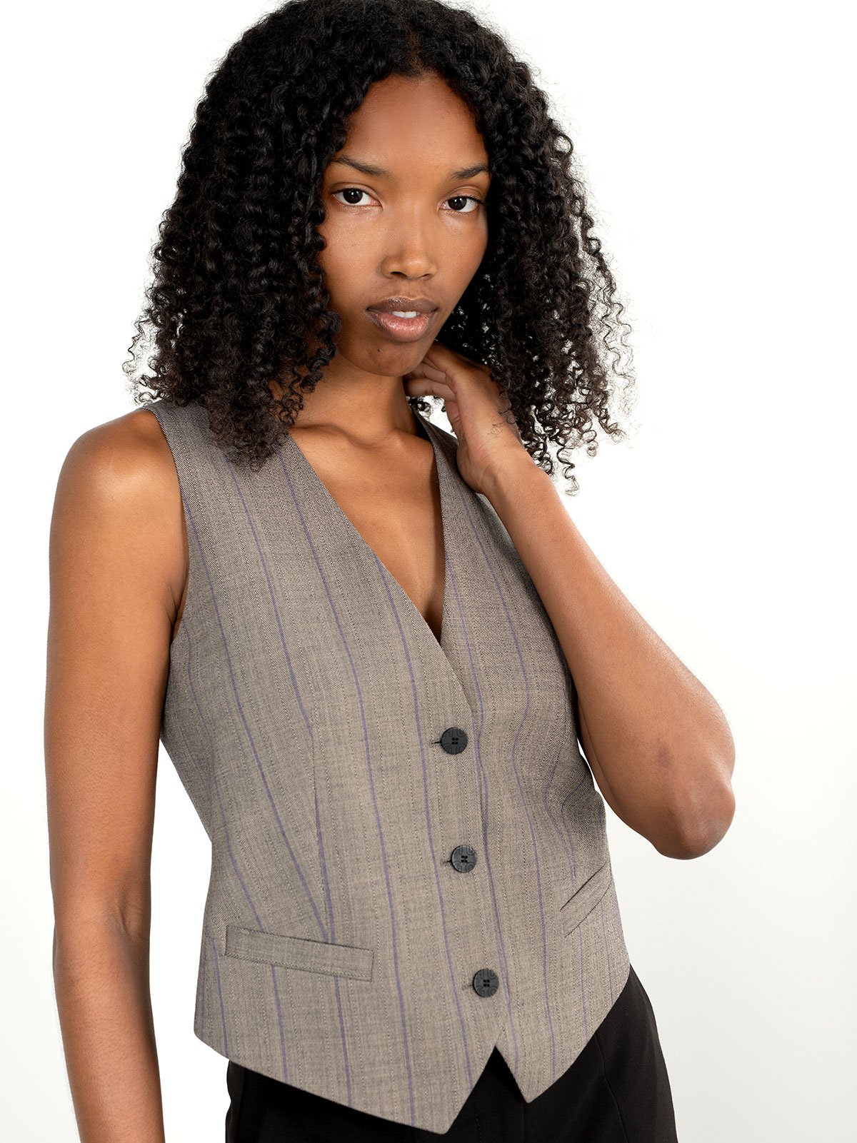 トップス 25ss STILL BY HAND VE01252 crewneck vest STILL BY HAND