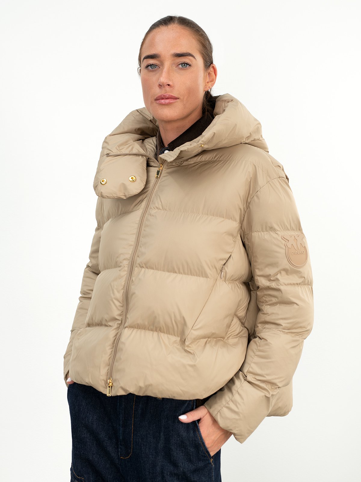 pinko ベージュ フード付き Women's jacket beige Pinko | Soulz.lt
