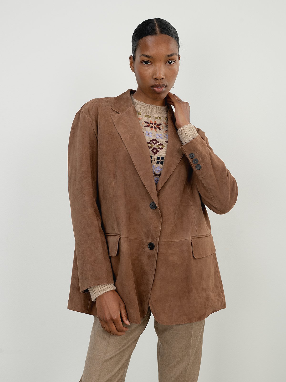 Women's leather blazer brown Weekend Max Mara | Soulz.ee Women's leather blazer brown Weekend Max Mara | Soulz.ee