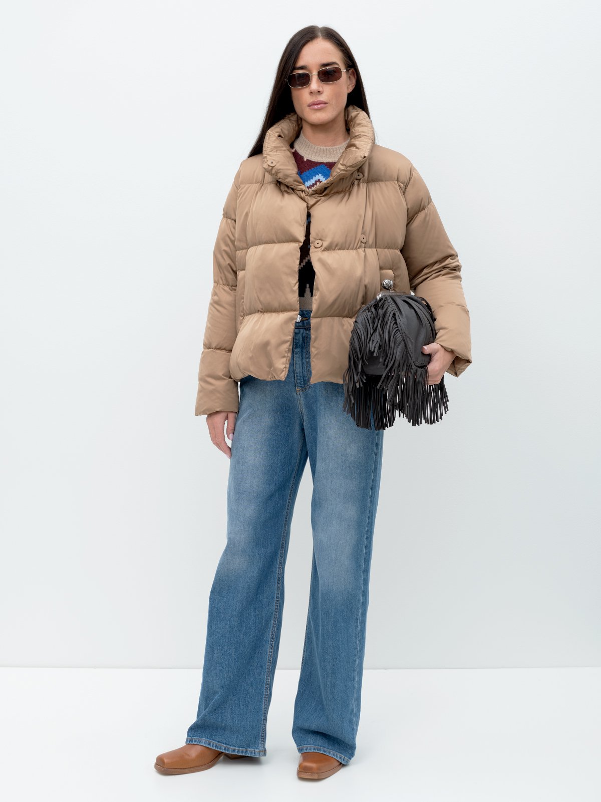 まぁ Women's down jacket brown Weekend Max Mara | Soulz.lt