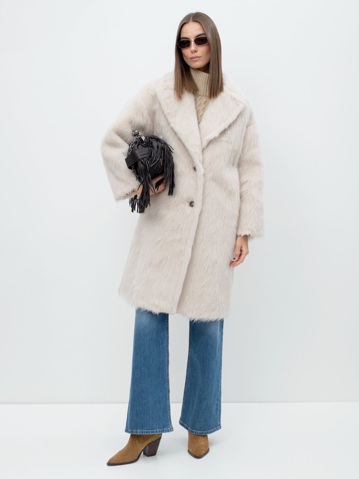 Women's coat creamy Weekend Max Mara | Soulz.lt