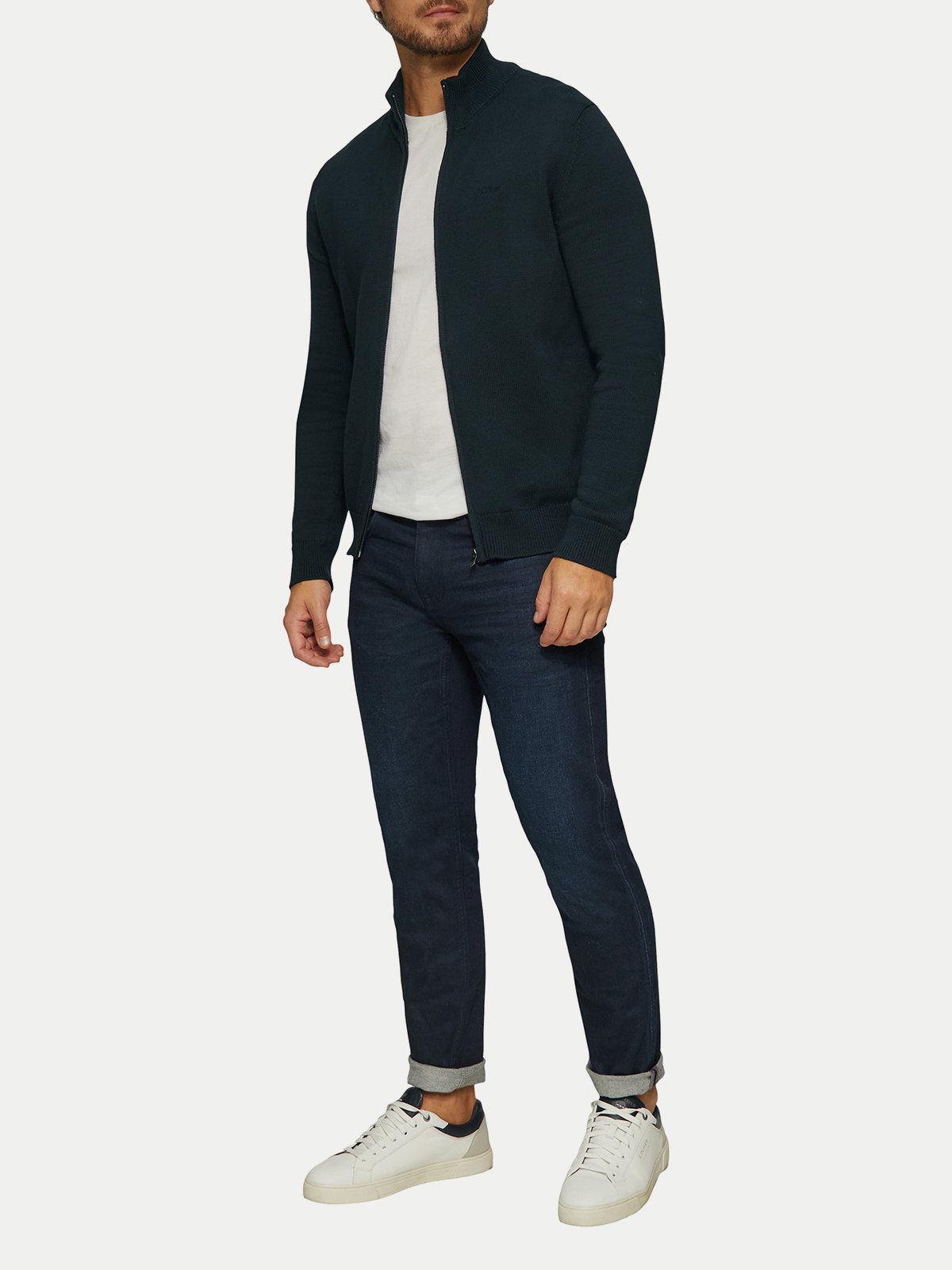 Men's cardigan dark green