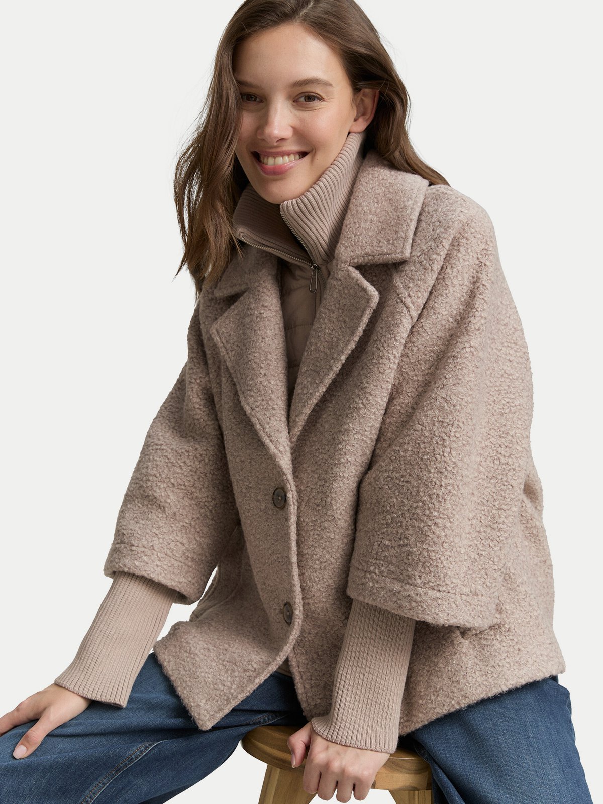 ジャケット・アウター eaphi SOFT WOOL TAILOR COAT beige eaphi エフィ SOFT WOOL TAILOR COAT beige Vintage Beige