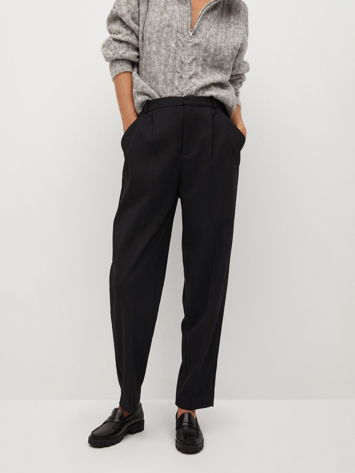 Mango clearance black trousers